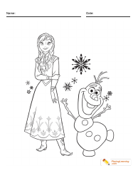 Document preview: Frozen Coloring Page - Anna and Olaf