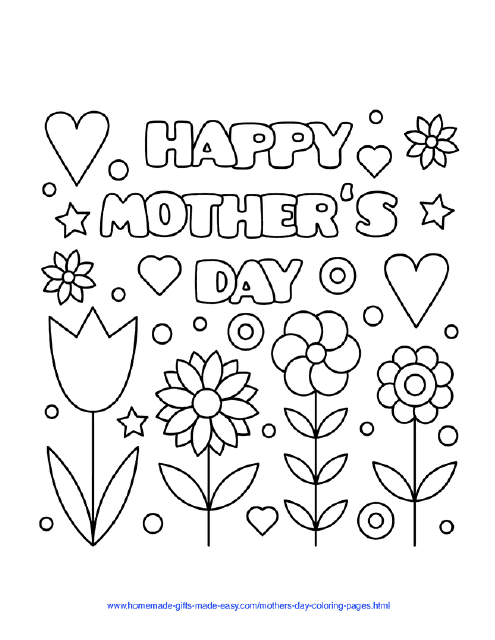 Happy Mother's Day Coloring Page - Flowers