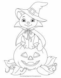 Document preview: Halloween Cat Coloring Sheet