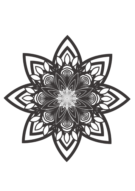 Octagonal Mandala Coloring Page - Blooming Flower