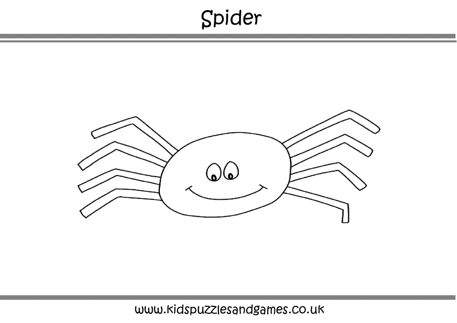 Spider Coloring Page - TemplateRoller