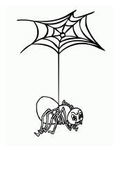 Document preview: Spider on a Web Coloring Page