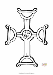 Document preview: Celtic Cross Coloring Page