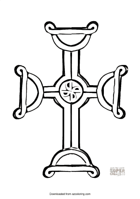 Celtic Cross Coloring Page - Printable PDF Document