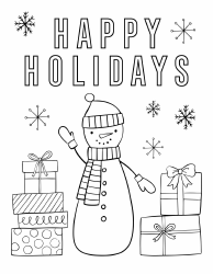 Document preview: Winter Holidays Coloring Page