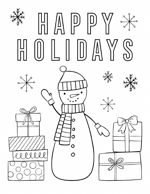 Winter Holidays Coloring Page