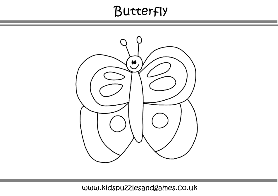 Butterfly Doodle Coloring Page Preview