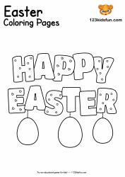 Document preview: Happy Easter Coloring Page
