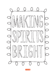 Document preview: Holidays Coloring Page - Making Spirits Bright