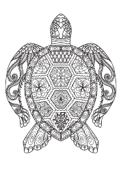 Document preview: Adult Coloring Page - Turtle