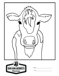Document preview: Cow Coloring Card