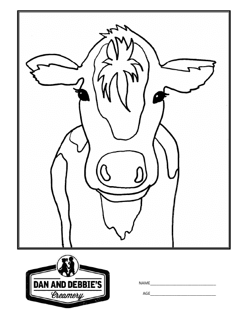 Cow Coloring Card - Printable Img File