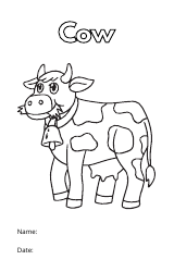 Document preview: Grazing Cow Coloring Sheet
