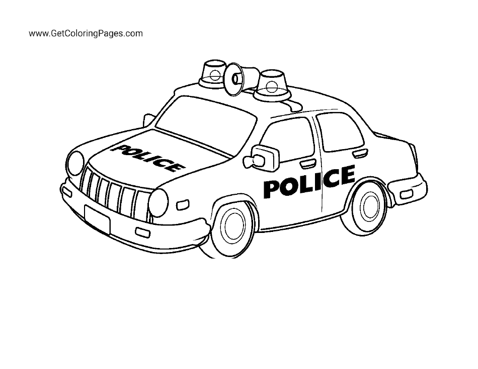Police car coloring page image preview