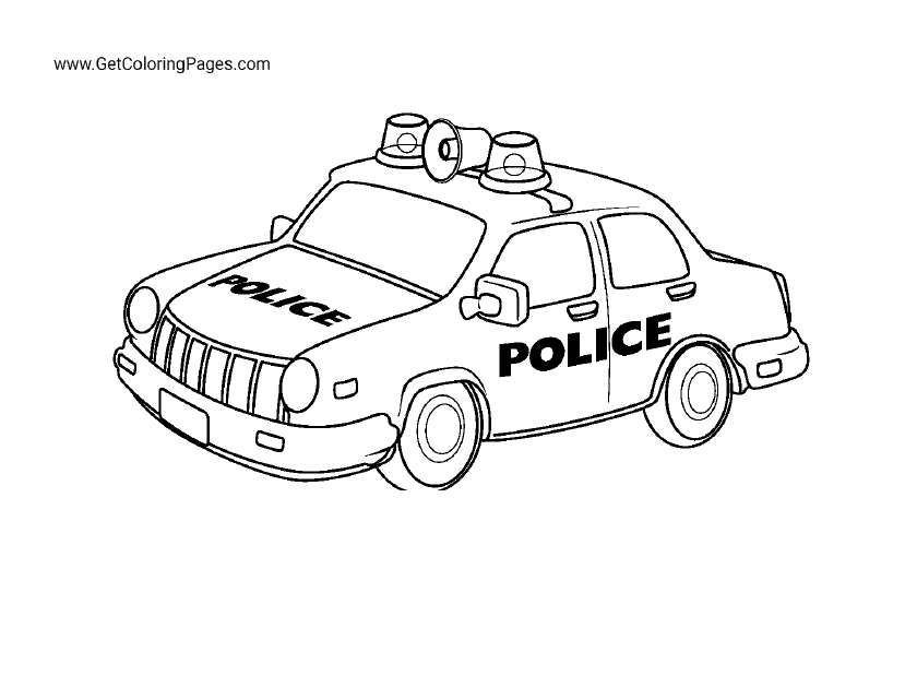 Police car coloring page image preview