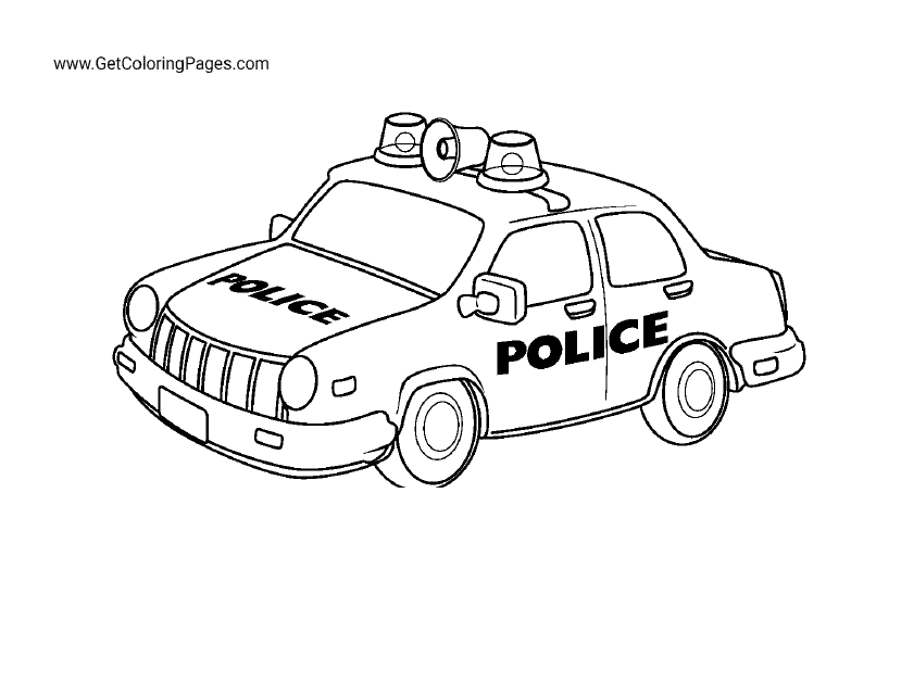 Police Car Coloring Page