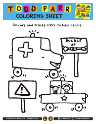 Document preview: Doodle Cars and Trucks Coloring Sheet