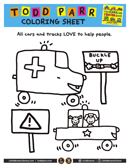 Doodle Cars and Trucks Coloring Sheet - Free Printable Document - TemplateRoller