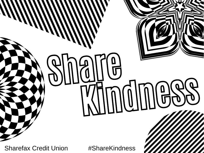 Preview of Share Kindness Coloring Page with Ornaments