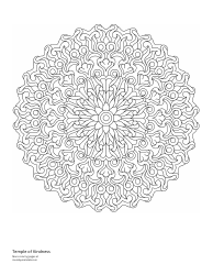 Document preview: Temple of Kindness Mandala Coloring Page