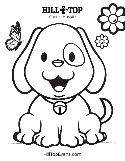 Bright and Adorable Dog Illustration in Puppy Coloring Page