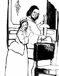 Document preview: Scientist With His Wife Coloring Page