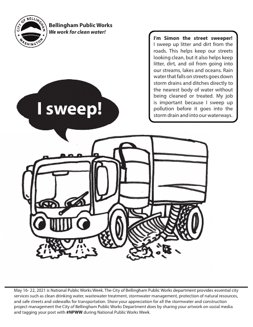 Street Sweeper Coloring Page Preview