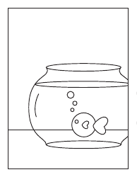 Document preview: Fish in a Bowl Coloring Page
