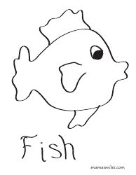 Document preview: Big Fish Coloring Page