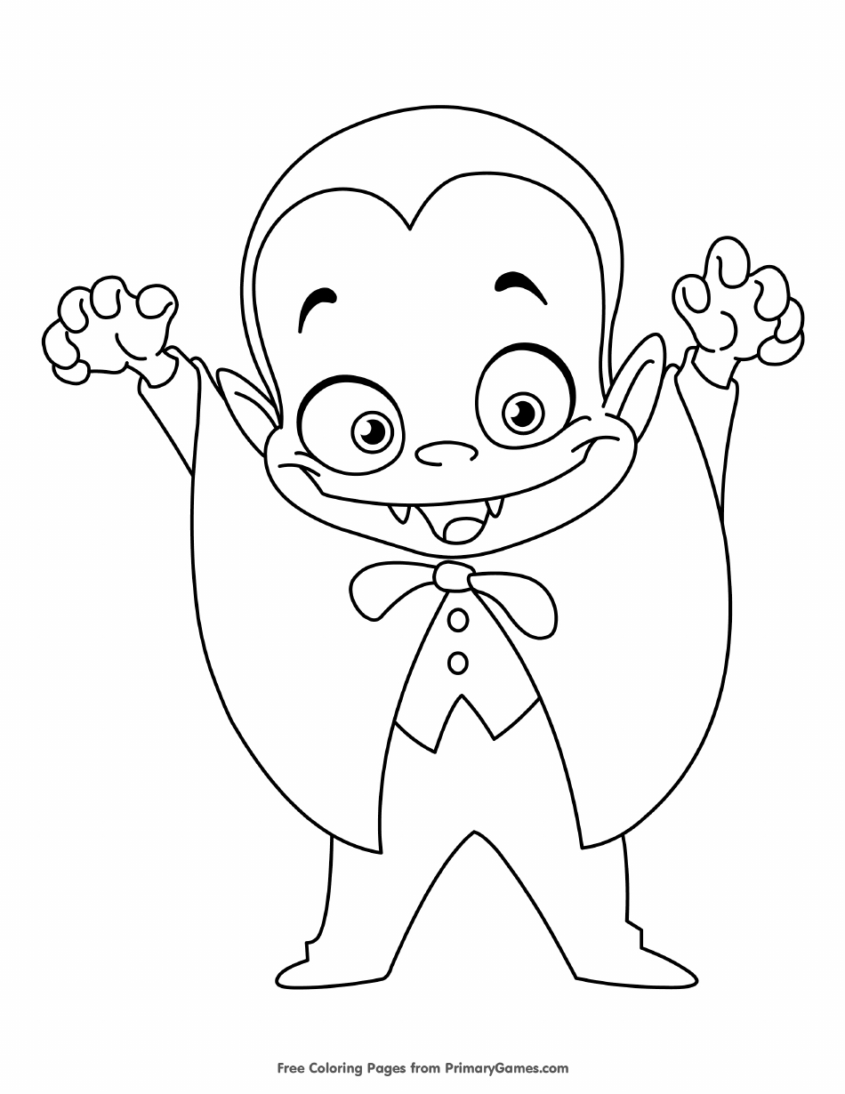 Little Vampire Coloring Page - Free Printable Image