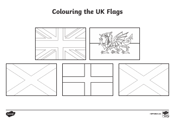 Document preview: The UK Flag Colouring Page