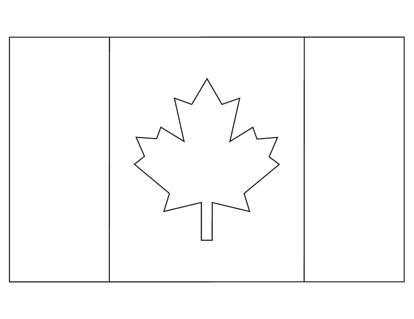 Canada Flag Coloring Page - Printable PDF Document