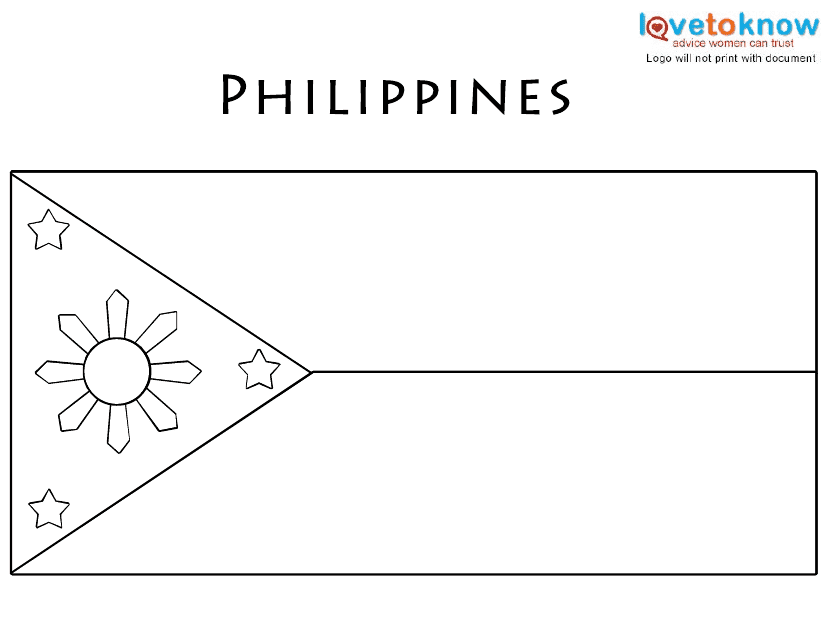 Philippines' Flag Coloring Page