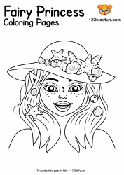 Document preview: Fairy Princess Coloring Page