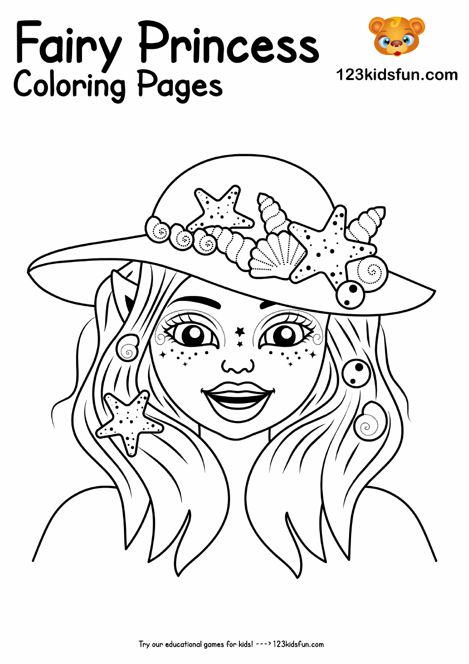 Fairy Princess Coloring Page - Fun and Creative Activity for Kids