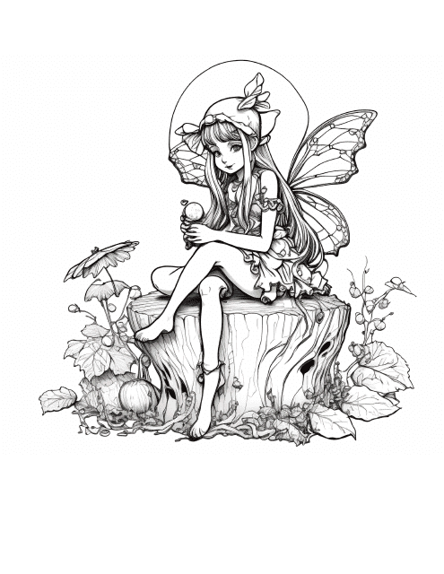 Forest fairy coloring page