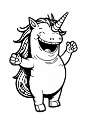 Document preview: Fat Unicorn Coloring Page