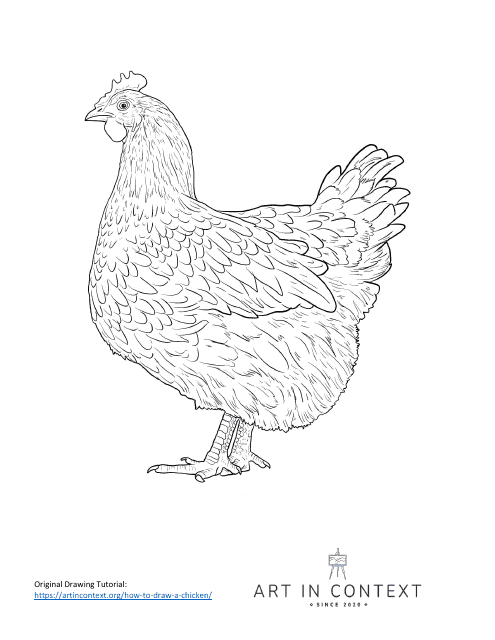 Chicken Coloring Page - TemplateRoller