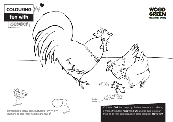 Document preview: Chickens Coloring Page