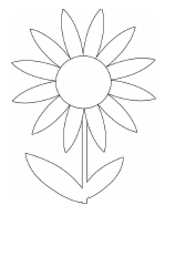 Document preview: Simple Flower Coloring Page