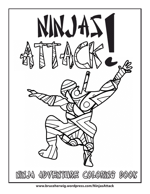 Ninjas Attack Coloring Page - Preview Image