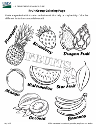 Document preview: Fruit Group Coloring Page