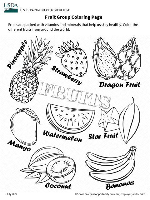 Fruit Group Coloring Page