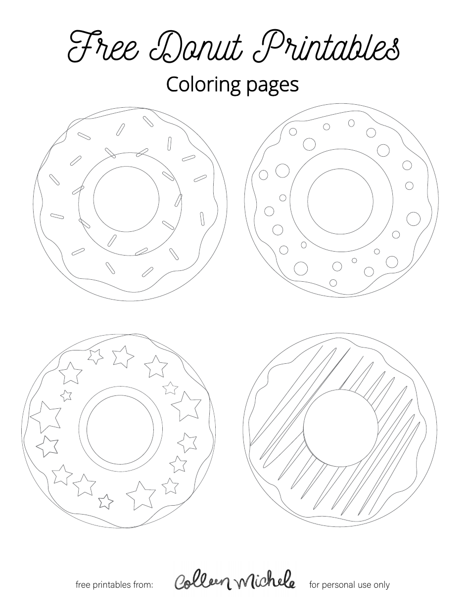 Donuts Coloring Page - A Fun and Tasty Coloring Activity