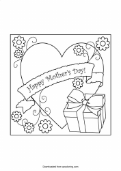 Document preview: Happy Mother's Day Coloring Sheet
