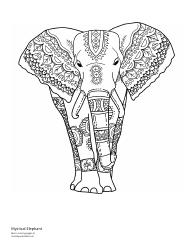 Document preview: Mystical Elephant Coloring Sheet