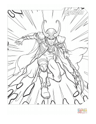 Document preview: The Avengers Coloring Sheet - Loki