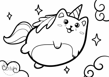 Document preview: Rainbow Cat Coloring Sheet