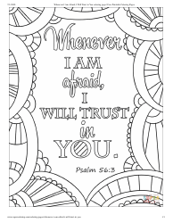 Document preview: Psalm 56:3 Coloring Page