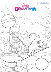 Document preview: Barbie Dreamtopia Coloring Sheet